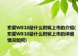 索爱W810是什么时候上市的介绍(索爱W810是什么时候上市的详细情况如何)