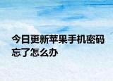今日更新苹果手机密码忘了怎么办