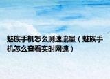 魅族手机怎么测速流量（魅族手机怎么查看实时网速）