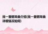 找一首钢琴曲介绍(找一首钢琴曲详细情况如何)