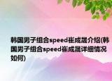 韩国男子组合speed崔成晟介绍(韩国男子组合speed崔成晟详细情况如何)