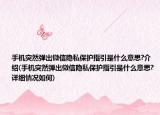 手机突然弹出微信隐私保护指引是什么意思?介绍(手机突然弹出微信隐私保护指引是什么意思?详细情况如何)