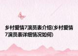 乡村爱情7演员表介绍(乡村爱情7演员表详细情况如何)