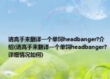请高手来翻译一个单饲headbanger?介绍(请高手来翻译一个单饲headbanger?详细情况如何)