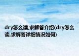 dry怎么读,求解答介绍(dry怎么读,求解答详细情况如何)