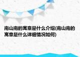 南山南的寓意是什么介绍(南山南的寓意是什么详细情况如何)