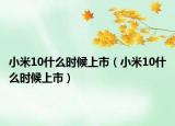 小米10什么时候上市（小米10什么时候上市）