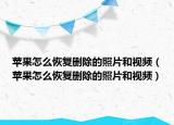 苹果怎么恢复删除的照片和视频（苹果怎么恢复删除的照片和视频）