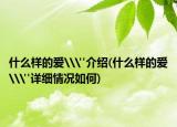 什么样的爱\