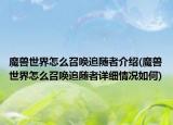 魔兽世界怎么召唤追随者介绍(魔兽世界怎么召唤追随者详细情况如何)