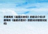 求唐禹哲《最爱还是你》的歌词介绍(求唐禹哲《最爱还是你》的歌词详细情况如何)