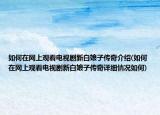 如何在网上观看电视剧新白娘子传奇介绍(如何在网上观看电视剧新白娘子传奇详细情况如何)