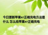 今日更新苹果xr正确充电方法是什么 怎么给苹果xr正确充电