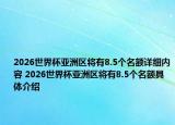 2026世界杯亚洲区将有8.5个名额详细内容 2026世界杯亚洲区将有8.5个名额具体介绍