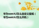 华为watch2怎么自定义壁纸（华为watch2怎么开机）