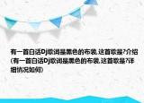 有一首白话Dj歌词是黑色的布袋,这首歌是?介绍(有一首白话Dj歌词是黑色的布袋,这首歌是?详细情况如何)
