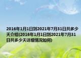 2016年1月1日到2021年7月31日共多少天介绍(2016年1月1日到2021年7月31日共多少天详细情况如何)