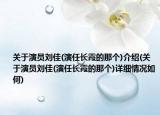 关于演员刘佳(演任长霞的那个)介绍(关于演员刘佳(演任长霞的那个)详细情况如何)