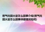 燃气灶回火是怎么回事介绍(燃气灶回火是怎么回事详细情况如何)