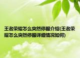 王者荣耀怎么突然停服介绍(王者荣耀怎么突然停服详细情况如何)