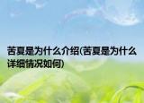 苦夏是为什么介绍(苦夏是为什么详细情况如何)