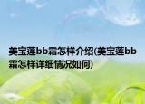 美宝莲bb霜怎样介绍(美宝莲bb霜怎样详细情况如何)