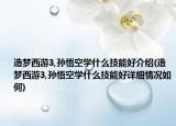 造梦西游3,孙悟空学什么技能好介绍(造梦西游3,孙悟空学什么技能好详细情况如何)