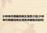 少林寺传奇藏经阁女演员介绍(少林寺传奇藏经阁女演员详细情况如何)