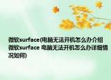 微软surface(电脑无法开机怎么办介绍 微软surface 电脑无法开机怎么办详细情况如何)