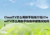 CloudTV怎么用新手指南介绍(CloudTV怎么用新手指南详细情况如何)