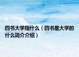 四书大学指什么（四书是大学的什么简介介绍）