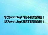 华为watchgt2能不能发微信（华为watchgt2能不能测血压）