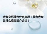 大专文凭业余什么意思（业余大专是什么意思简介介绍）
