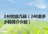 240对应几码（240是多少码简介介绍）