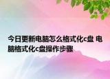 今日更新电脑怎么格式化c盘 电脑格式化c盘操作步骤