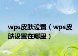 wps皮肤设置（wps皮肤设置在哪里）