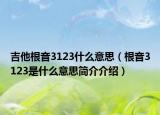 吉他根音3123什么意思（根音3123是什么意思简介介绍）