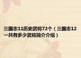 三国志11历史武将72个（三国志12一共有多少武将简介介绍）