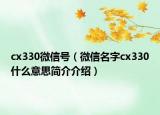 cx330微信号（微信名字cx330什么意思简介介绍）
