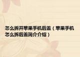 怎么拆开苹果手机后盖（苹果手机怎么拆后盖简介介绍）