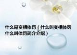 什么是变相体罚（什么叫变相体罚什么叫体罚简介介绍）
