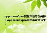 opporeno5pro照相声音怎么关掉（opporeno5pro照相声音怎么关）
