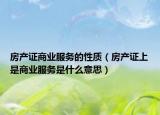 房产证商业服务的性质（房产证上是商业服务是什么意思）