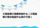 三观是哪三观具体指什么（三观是哪三观分别是什么简介介绍）