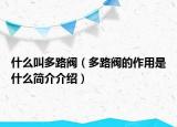 什么叫多路阀（多路阀的作用是什么简介介绍）