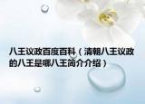 八王议政百度百科（清朝八王议政的八王是哪八王简介介绍）
