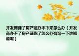 开发商跑了房产证办不下来怎么办（开发商办不了房产证跑了怎么办咨询一下谁知道呢）
