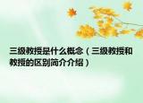 三级教授是什么概念（三级教授和教授的区别简介介绍）