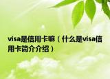 visa是信用卡嘛（什么是visa信用卡简介介绍）