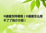 tt语音怎样使用（tt语音怎么用不了了简介介绍）